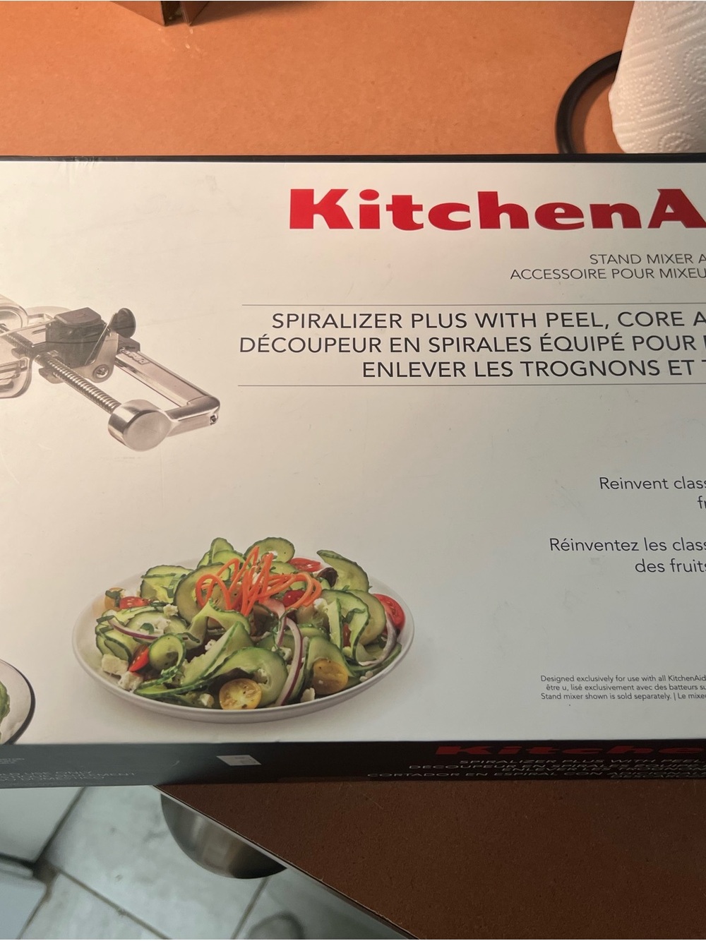 KitchenAid Stainless Steel Spiralizer Plus Attachment with peel, core and slice